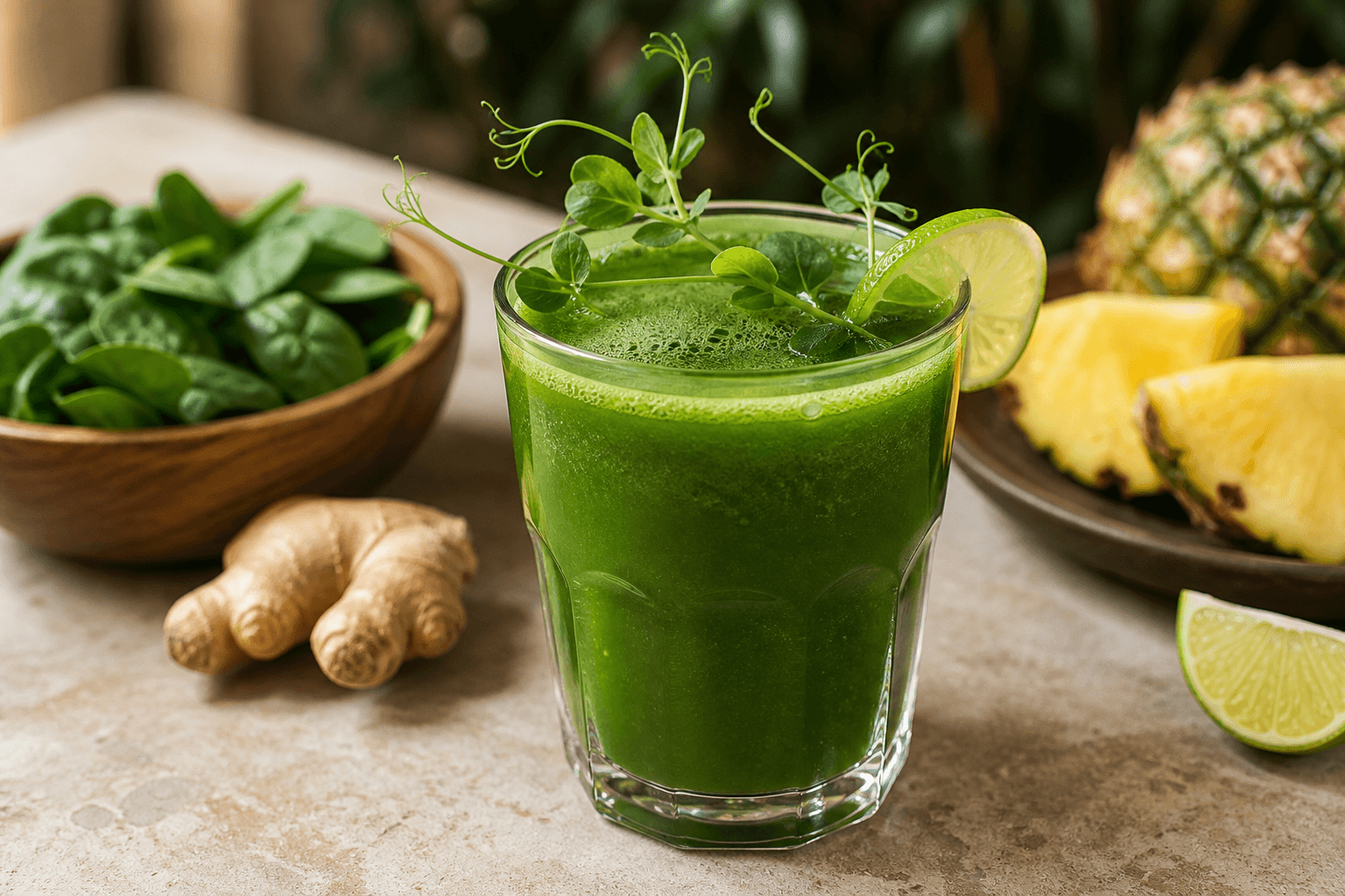 Pea Shoot Pineapple Greens